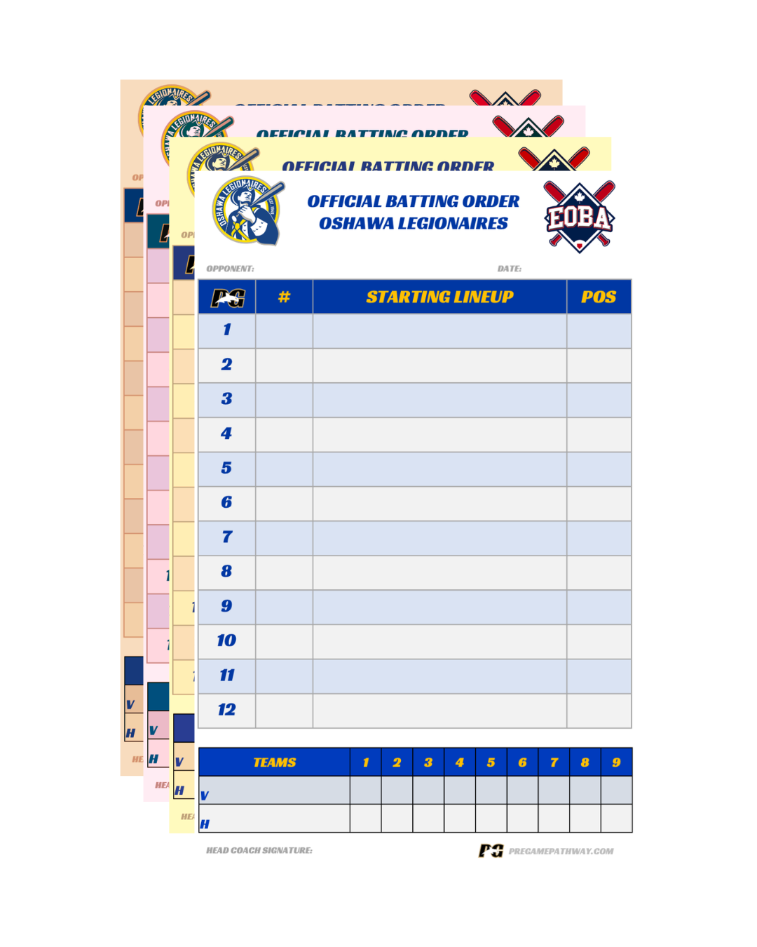 LINEUP CARDS