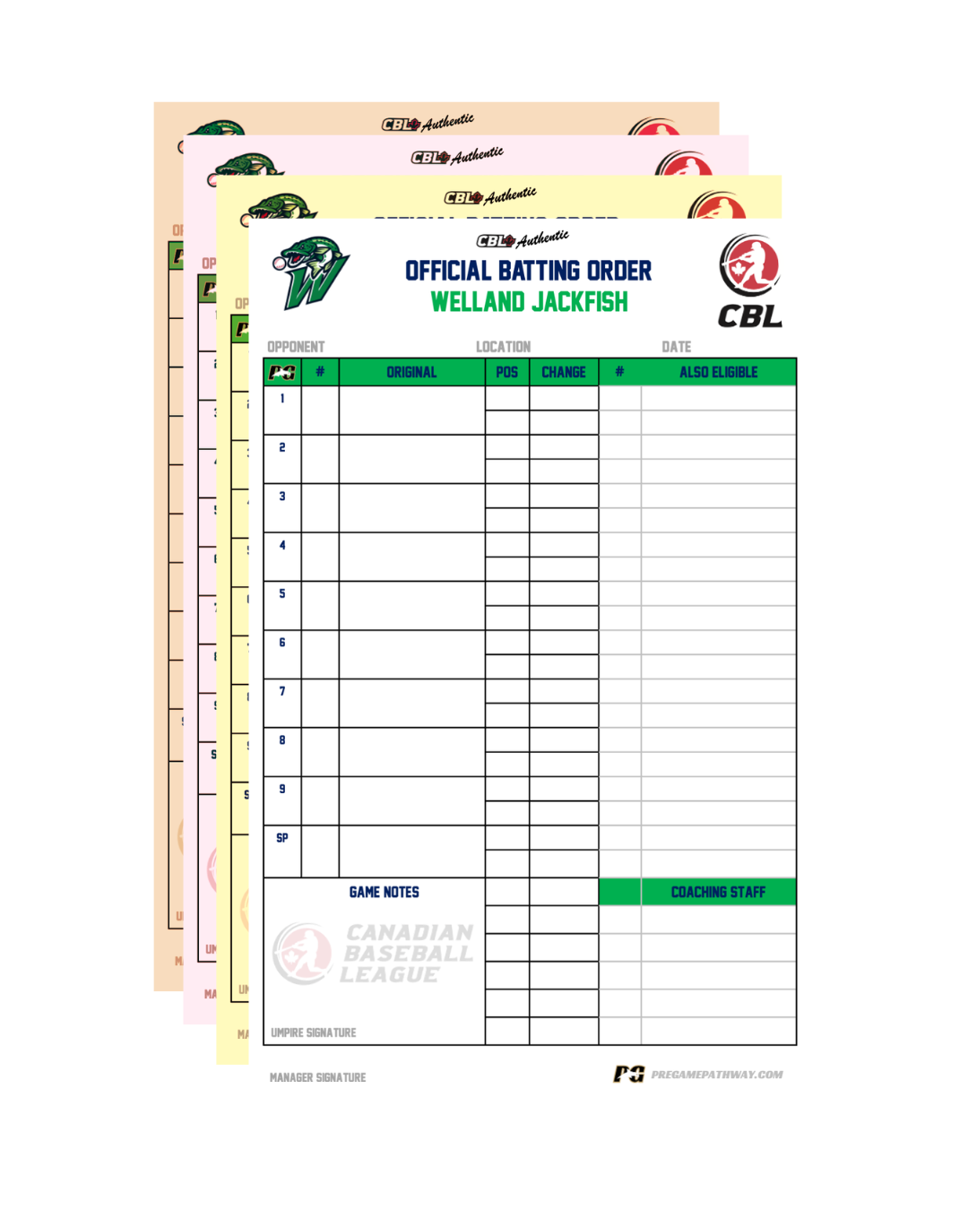 LINEUP CARDS