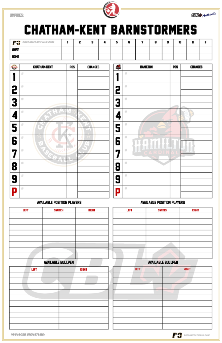 CBL Dugout Chart (11x17)