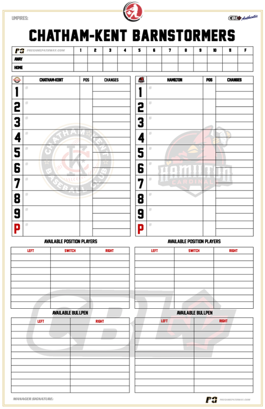 CBL Dugout Chart (11x17)